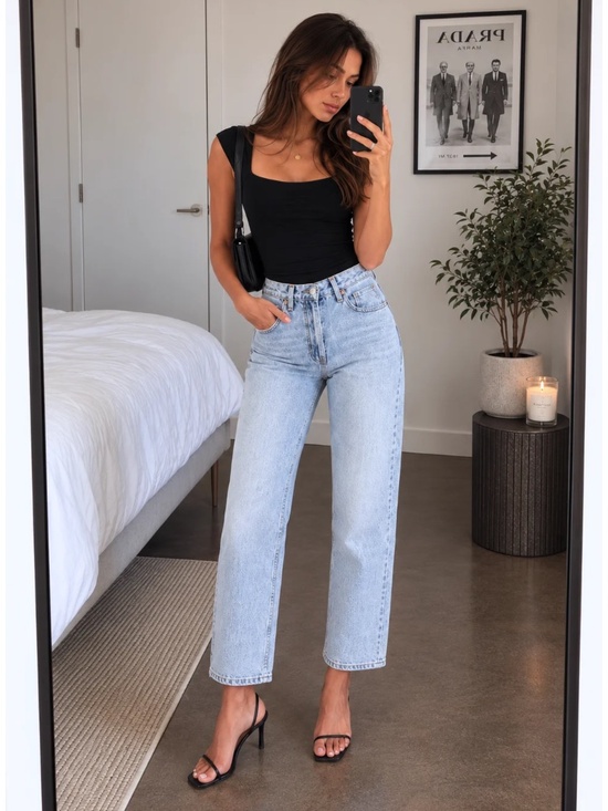 Levi's Denim - Levi’s Premium Ribcage Straight Jeans 26 Tango Light Rare Wash $110